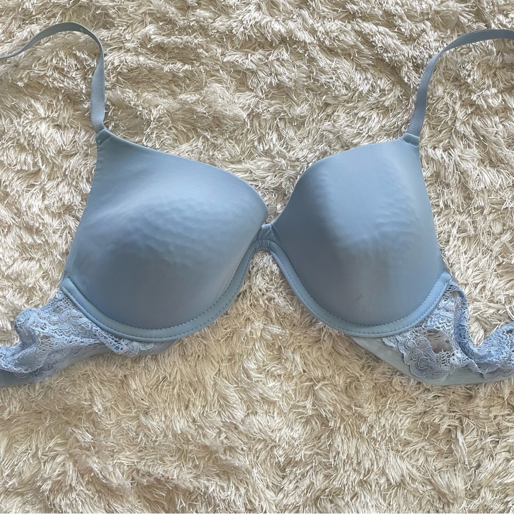 Light Blue Underwire Lace Bra Size 34C